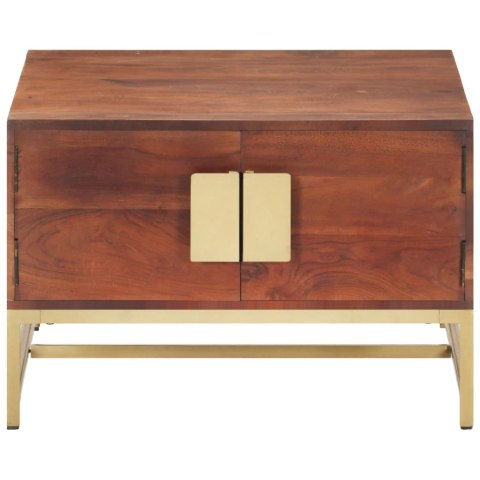 STOLIK KAWOWY MIODOWY BRĄZ 67X67X45CM LITE DREWNO AKACJOWE