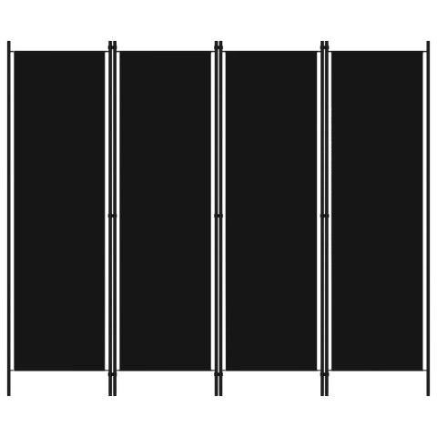 PARAWAN 4-PANELOWY CZARNY 200X180CM