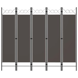 PARAWAN 5-PANELOWY ANTRACYTOWY 200X180CM