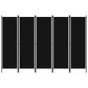 PARAWAN POKOJOWY 5-PANELOWY CZARNY 250X180CM