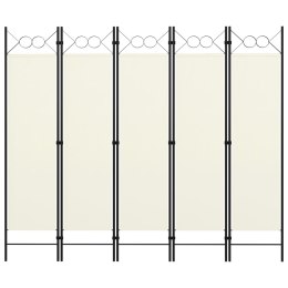 PARAWAN 5-PANELOWY KREMOWY 200X180CM