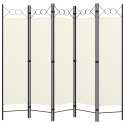 PARAWAN POKOJOWY 5-PANELOWY KREMOWY 200X180CM