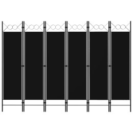 PARAWAN 6-PANELOWY CZARNY 240X180CM