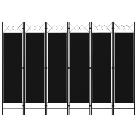 PARAWAN 6-PANELOWY CZARNY 240X180CM