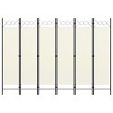 PARAWAN POKOJOWY 6-PANELOWY KREMOWY 240X180CM