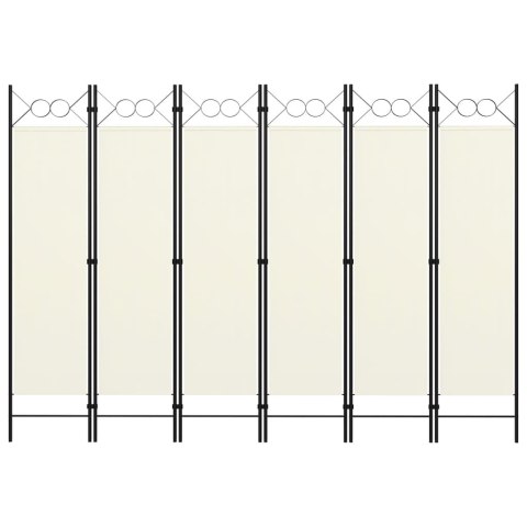 PARAWAN POKOJOWY 6-PANELOWY KREMOWY 240X180CM