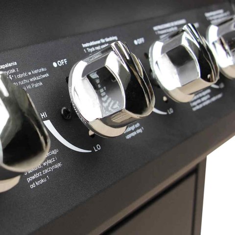 GRILL GAZOWY 6+1 PALNIKÓW TERMOMETR POKROWIEC STOLIK SZAFKA KOŁKA