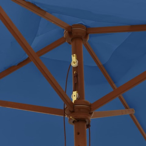 PARASOL OGRODOWY NA DREWNIANYM SŁUPKU LAZUROWY 198X198X231CM