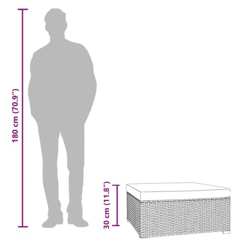 PODNÓŻEK OGRODOWY Z PODUSZKĄ BRĄZOWY 70X70X30CM POLIRATTAN