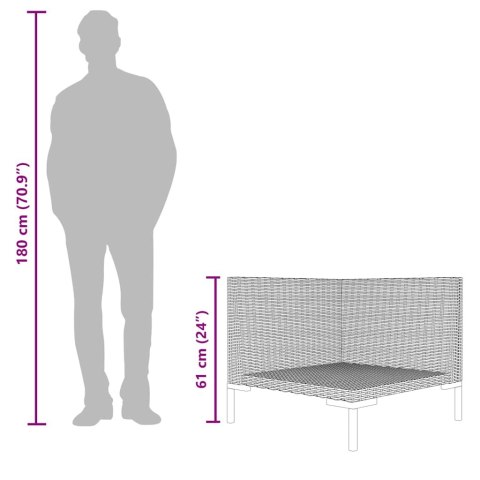 SOFA OGRODOWA Z PODUSZKAMI ZAOKRĄGLONY RATTAN PE