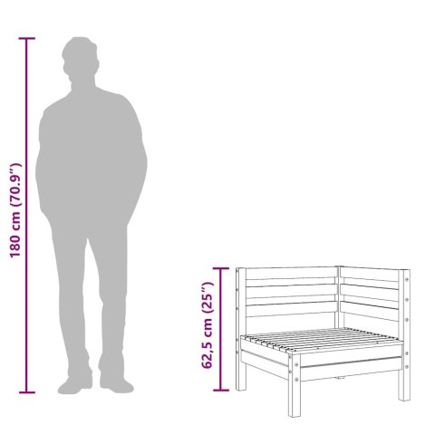 OGRODOWA SOFA 2-OSOBOWA Z PODNÓŻKIEM WOSKOWY BRĄZ LITA SOSNA