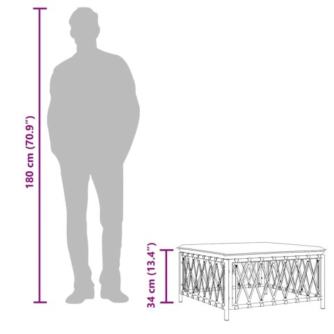 OGRODOWY PODNÓŻEK Z PODUSZKĄ BIAŁY PLECIONKA