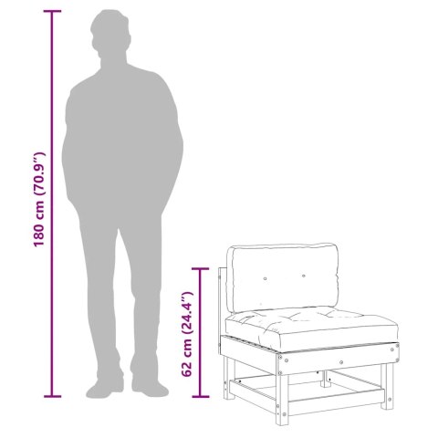 SIEDZISKO ŚRODKOWE Z PODUSZKAMI SZARE DREWNO SOSNOWE