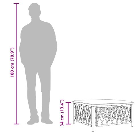 OGRODOWY PODNÓŻEK Z PODUSZKĄ ANTRACYTOWY PLECIONKA