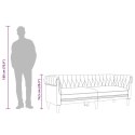 SOFA CHESTERFIELD TRZYOSOBOWA KOLOR TAUPE OBITA TKANINĄ
