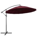 WISZĄCY PARASOL OGRODOWY BURGUND 3M SŁUPEK ALUMINIOWY