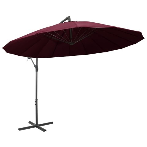 WISZĄCY PARASOL OGRODOWY BURGUND 3M SŁUPEK ALUMINIOWY