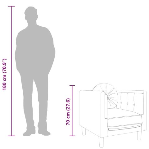 FOTEL Z PODUSZKAMI KREMOWY AKSAMIT