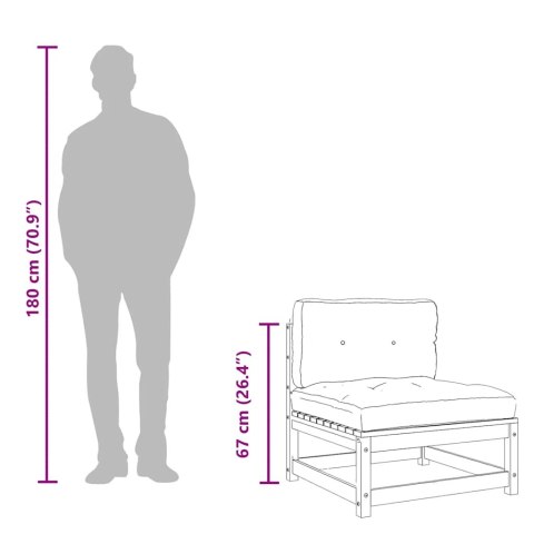 OGRODOWA SOFA BEZ PODŁOKIETNIKÓW Z PODUSZKAMI I PODNÓŻKIEM