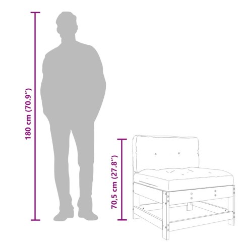 SIEDZISKO ŚRODKOWE Z PODUSZKAMI IMPREGNOWANE DREWNO SOSNOWE