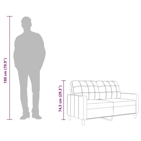 SOFA 2-OSOBOWA CZARNA 140CM TAPICEROWANA TKANINĄ