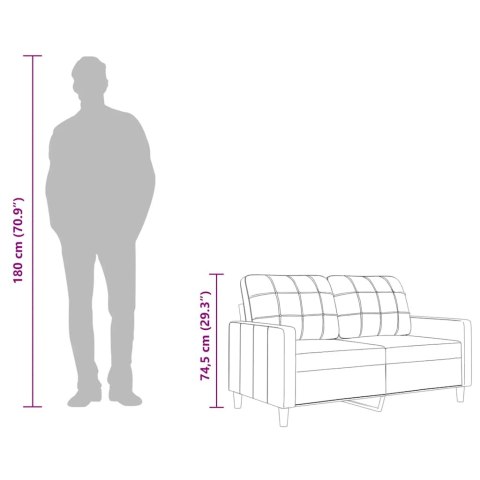 SOFA 2-OSOBOWA JASNOSZARA 140CM TAPICEROWANA TKANINĄ