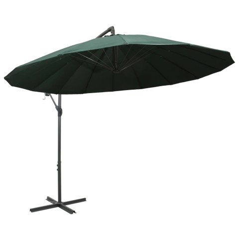 PARASOL OGRODOWY WISZĄCY ZIELONY 3M SŁUPEK ALUMINIOWY