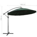PARASOL OGRODOWY WISZĄCY ZIELONY 3M SŁUPEK ALUMINIOWY