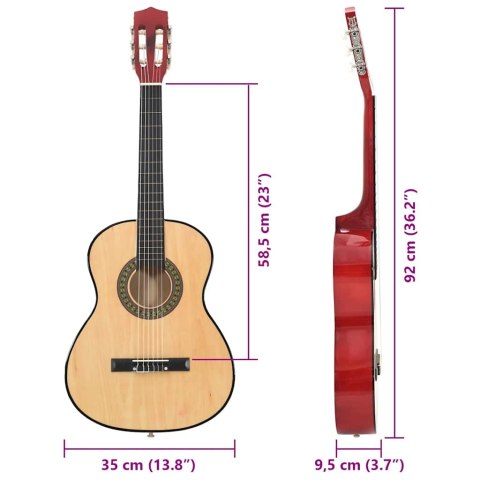 GITARA KLASYCZNA DLA POCZĄTKUJĄCYCH 3/4 (36") LIPA