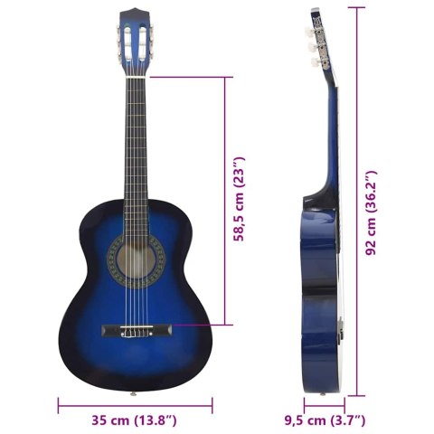 GITARA KLASYCZNA DLA POCZĄTKUJĄCYCH I DZIECI 3/4 36"