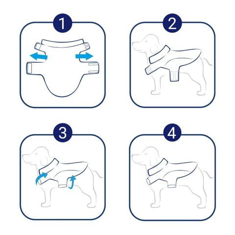 PŁASZCZ UBRANKO PRZECIWDESZCZOWE DLA PSA Z ODBLASKOWYMI PASKAMI XS