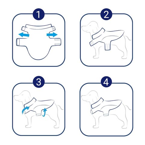 PŁASZCZ UBRANKO PRZECIWDESZCZOWE DLA PSA Z ODBLASKOWYMI PASKAMI M