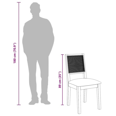 KRZESŁA DO JADALNI Z PODUSZKAMI 2 SZT. LITE DREWNO GUMA