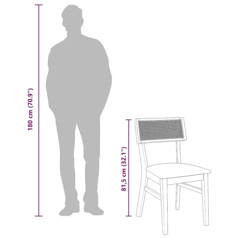 KRZESŁA DO JADALNI Z PODUSZKAMI 2 SZT. LITE DREWNO GUMA