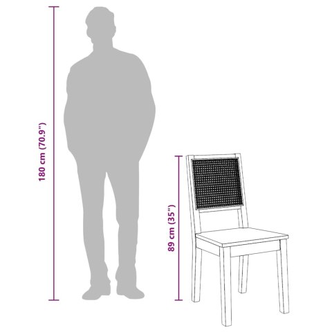 KRZESŁA DO JADALNI 2 SZT. LITE DREWNO GUMA