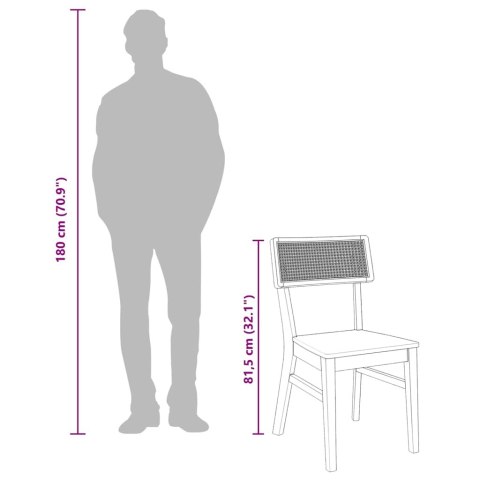 KRZESŁA DO JADALNI 2 SZT. LITE DREWNO GUMA