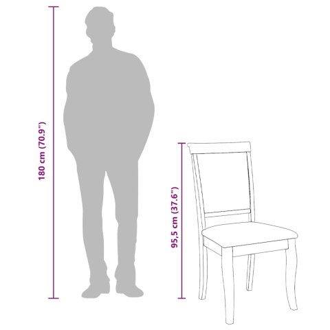 KRZESŁA DO JADALNI Z PODUSZKAMI 2 SZT. LITE DREWNO GUMOWE