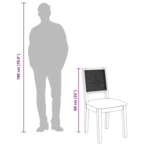 KRZESŁA DO JADALNI Z PODUSZKAMI 2 SZT. LITE DREWNO GUMOWE