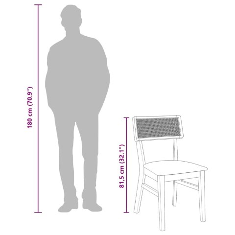 KRZESŁA DO JADALNI Z PODUSZKAMI 2 SZT. LITE DREWNO GUMOWE