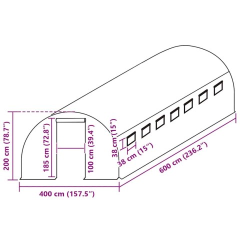 FOLIA NA TUNEL OGRODOWY POSZYCIE DO SZKLARNI 24M² 4X6X2M