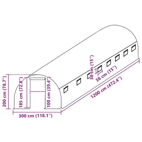FOLIA NA TUNEL OGRODOWY POSZYCIE DO SZKLARNI 36M² 3X12X2M