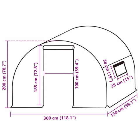 FOLIA NA TUNEL OGRODOWY POSZYCIE DO SZKLARNI 4,5M² 3X1,5X2M