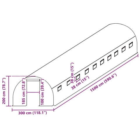 FOLIA NA TUNEL OGRODOWY POSZYCIE DO SZKLARNI 45M² 3X15X2M