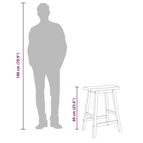 HOKERY BAROWE 2 SZT. BIAŁE NATURALNE DREWNO KAUCZUKOWE