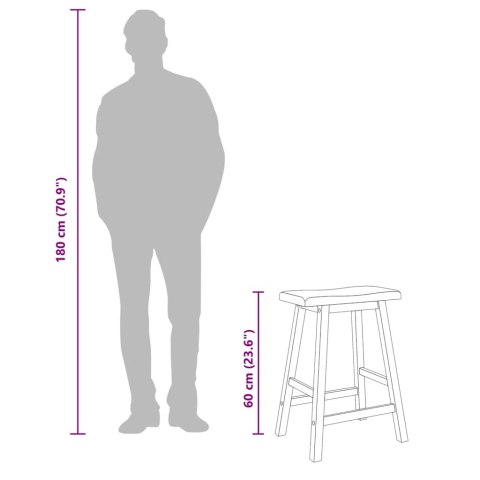 HOKERY BAROWE 2 SZT. BIAŁE NATURALNE DREWNO KAUCZUKOWE