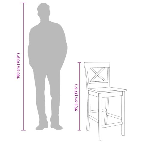 HOKERY BAROWE 2 SZT. NATURALNE DREWNO KAUCZUKOWE