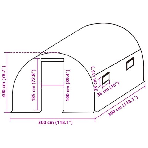 ZASTĘPCZE POKRYCIE SZKLARNI (9M²) 3X3X2M PRZEZROCZYSTE