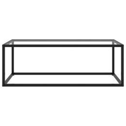 STOLIK HERBACIANY CZARNY HARTOWANE SZKŁO 100X50X35CM