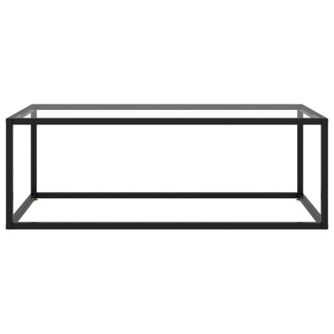 STOLIK HERBACIANY CZARNY HARTOWANE SZKŁO 100X50X35CM