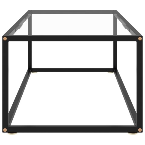 STOLIK HERBACIANY CZARNY HARTOWANE SZKŁO 100X50X35CM